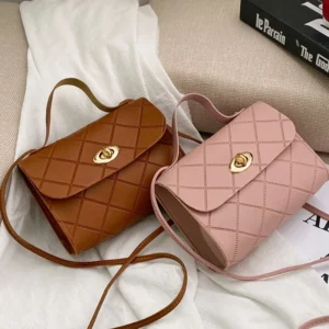 Women's Handbags Striped Square Fresh Age Reducing High Capacity Fine Texture Soft Comfortable Female's Crossbody Bag