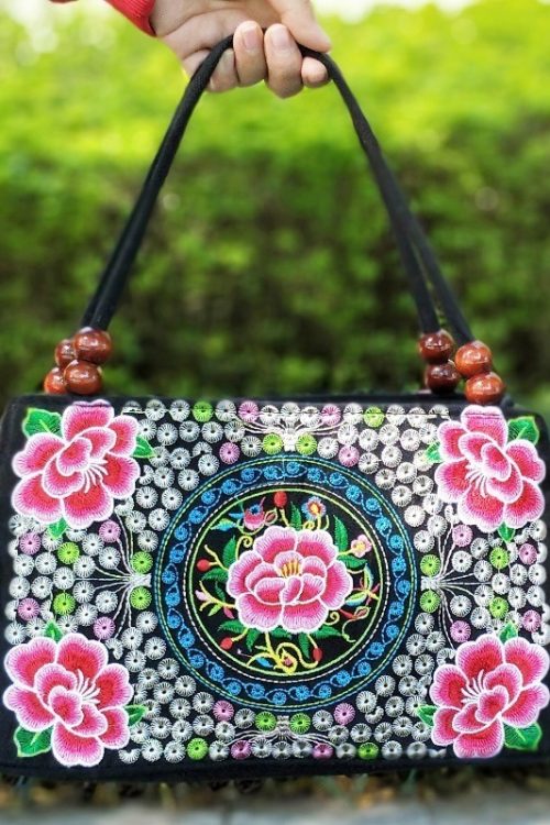 Women’s Ethnic Style Double Sided Embroidery Handbag