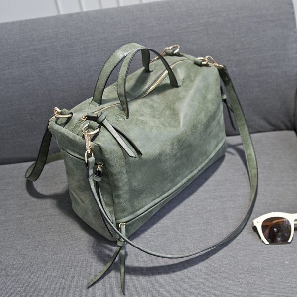 female fashion handbags wholesale bag retro matte leather bag bag locomotive bags bag - Image 5