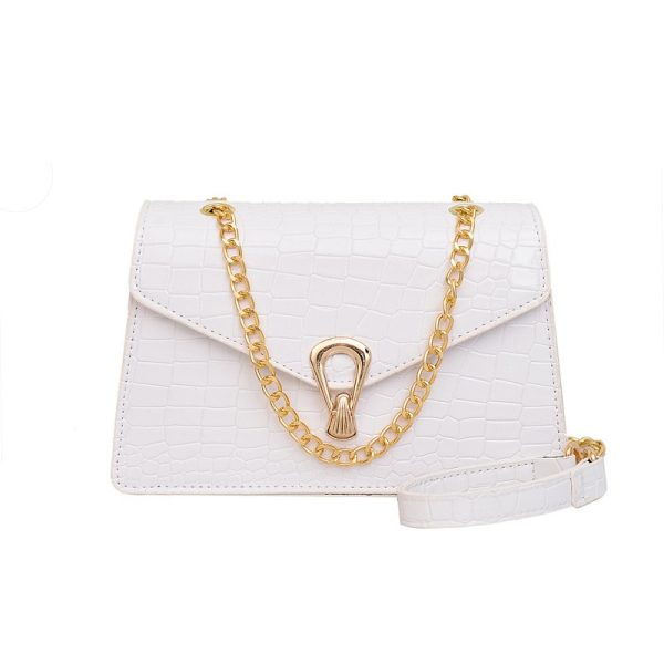 Rose Red Crocodile Pattern Women's Chain Bag - Image 5