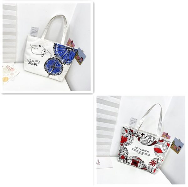 New Cartoon Canvas Printed Women's Shoulder Bag - Image 8