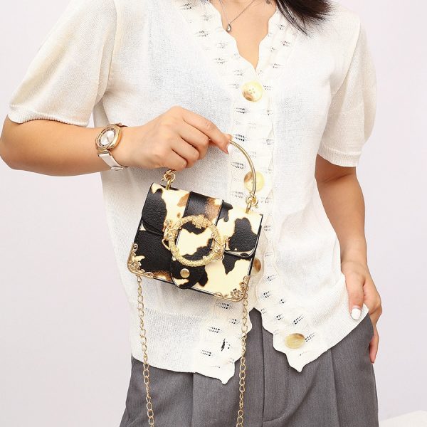 Factory Wholesale Cow Pattern Handbag Women Casual Chain Messenger Bag - Image 4