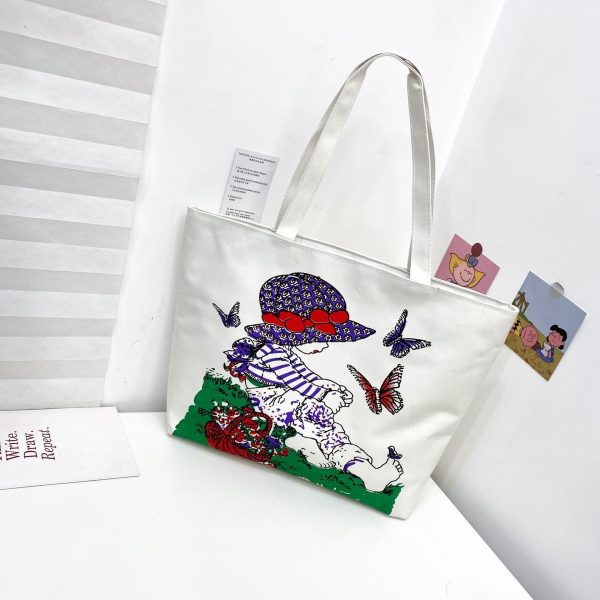 New Cartoon Canvas Printed Women's Shoulder Bag - Image 5