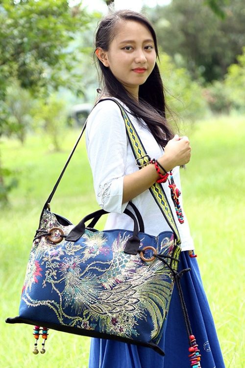 Canvas embroidered Aliseo Hub handbag