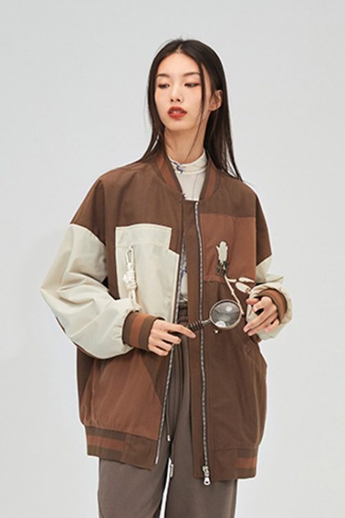 Couples’ National Trendy Aliseo Hub Jacket With Contrast Color Stitching