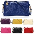 Women’s PU Leather Shoulder Bag Crocodile Pattern Cluth Bag Fashion Female Solid Color Crossbody Bag Phone Bag Small Coin Wallet